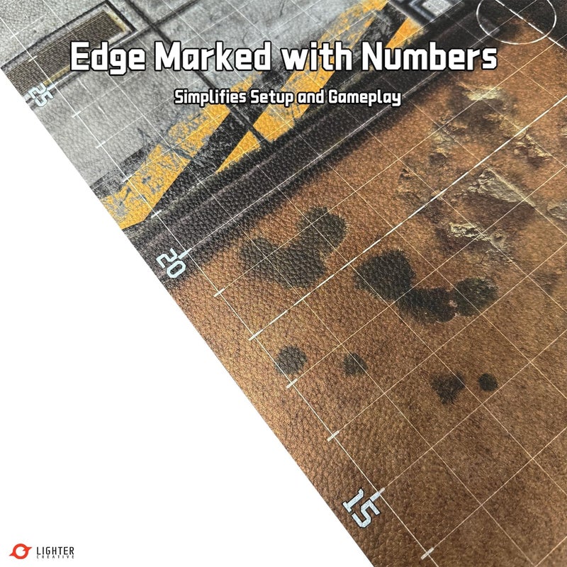 Lighter Creative Store 44'' x 60'' Battle Mat Gridded War-Gaming Mat for WH40K Pariah Nexus Deployment Zone - Made of Synthetic Leather, 1.1mm Thickness (Adamant Bastion: Sector XI) - Image 3